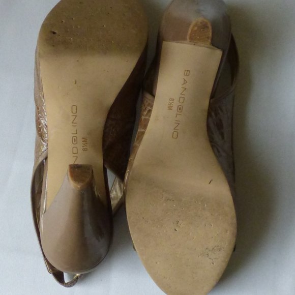 Slingback Peeptoe Heel, Size 8.5, Taupe - Picture 6 of 6